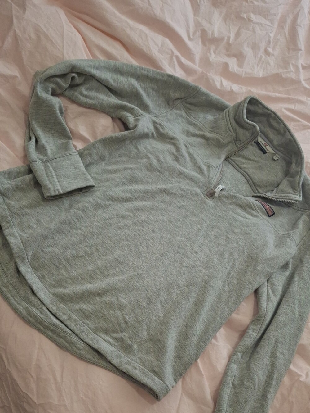 Vineyard Vines Heather Gray Quarter-Zip Pullover